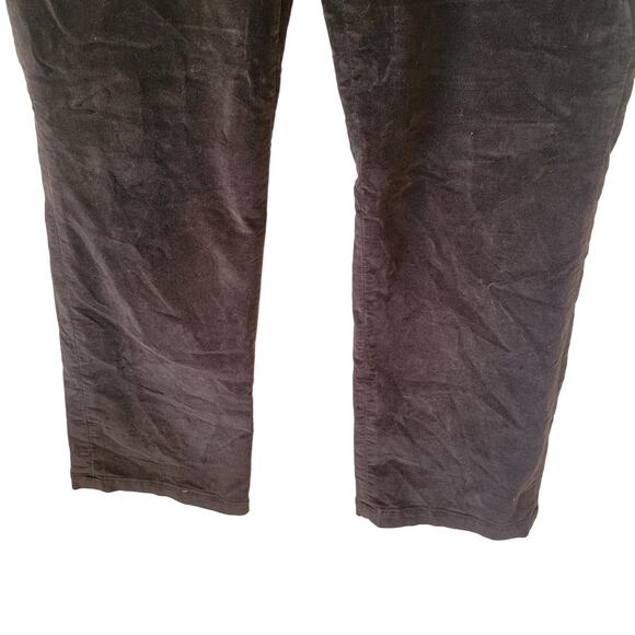 90s Vintage Talbots Black Velvet Velour Straight Mid Rise Stretch Pants Size 12P - Picture 8 of 11